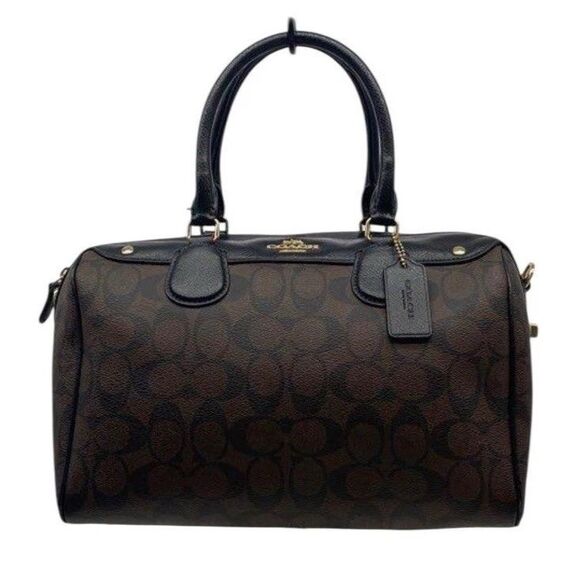 Coach Handbags - Coach Bennett Satchel In Signature Canvas Brown Black Purse Handbag Designer